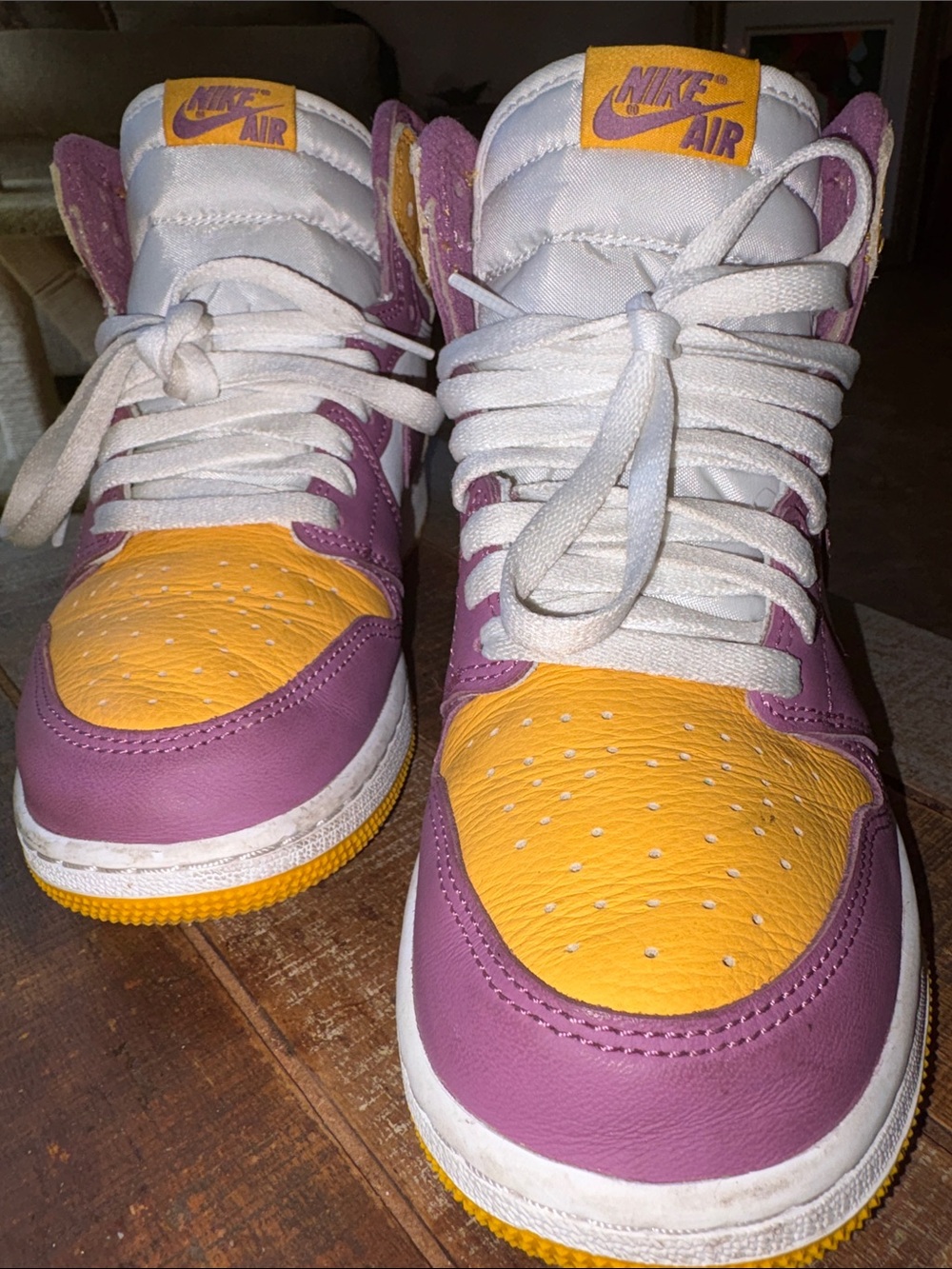 Nike Air Jordan 5.5 Youth Sneakers in Purple and Yellow with White Laces